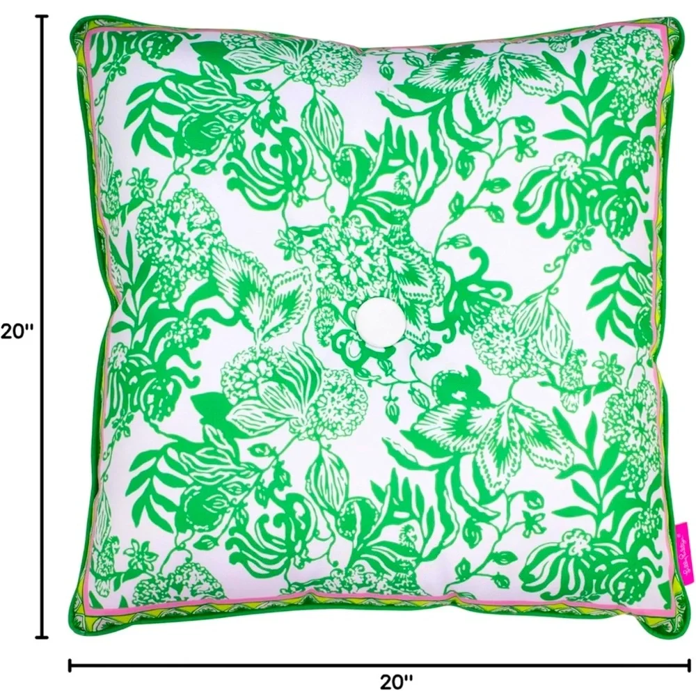 Lilly Pulitzer Large Pillow 20x20 Pillow Indoor/Outdoor Via Amore Spritzer